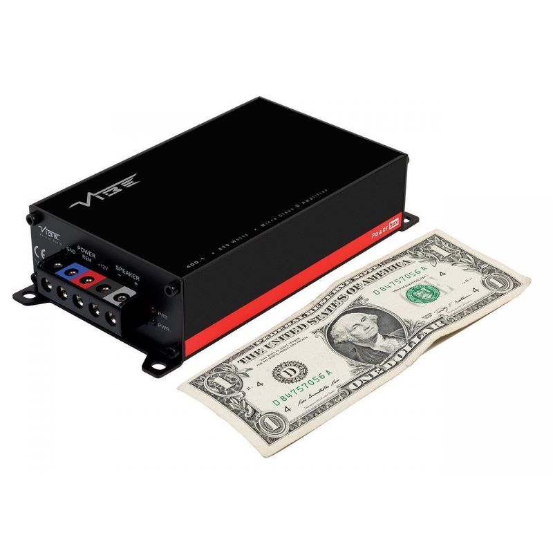Vibe PowerBox 400.1M-V7 400 Watt Class D Mono Channel Micro Compact Subwoofer Amplifier