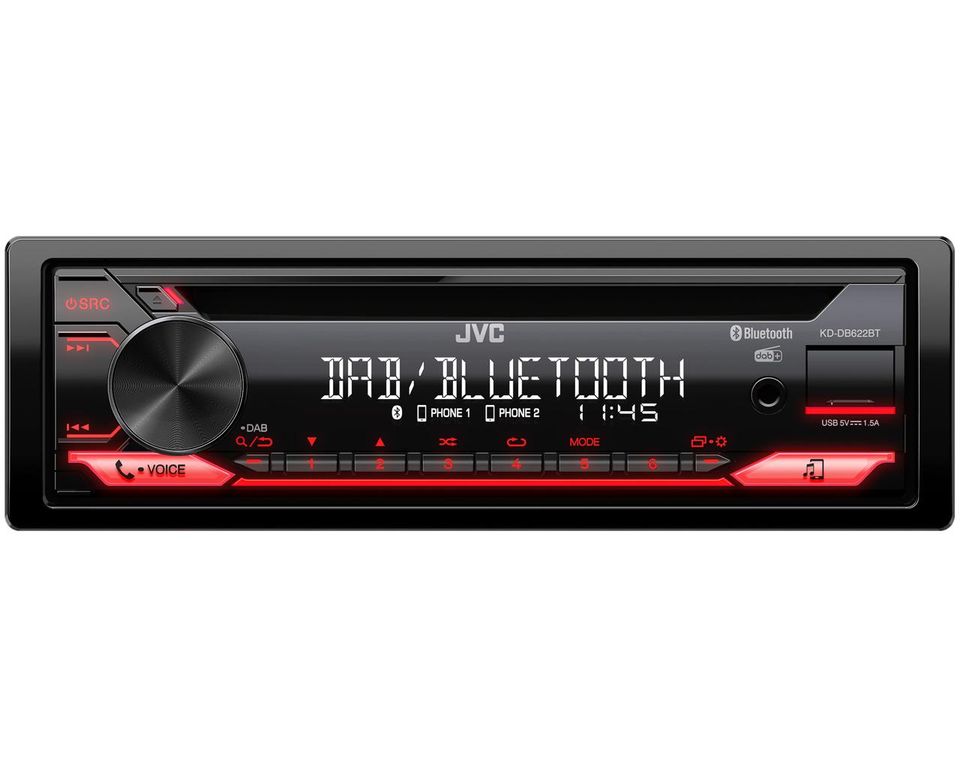 JVC KD-DB622BT MP3 CD Player with Bluetooth, DAB Tuner, AUX and USB
