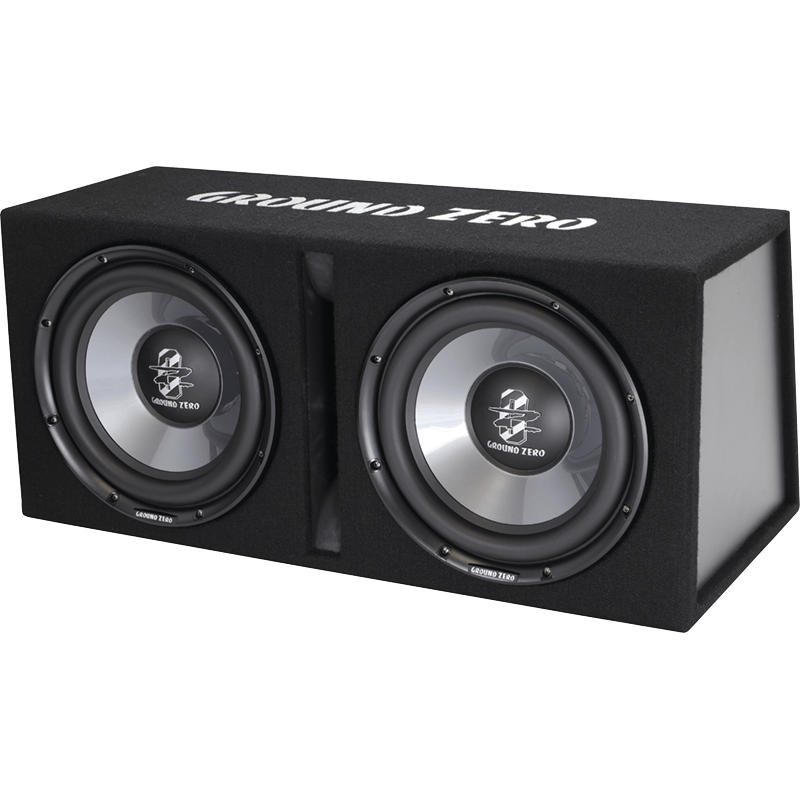 Ground Zero Iridium GZIB 2300XBR 2x12″ Vented Car Subwoofer Twin Loaded Enclosure Box